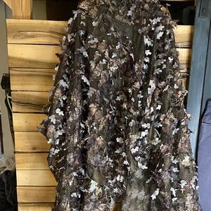 Ameristep AMEACO203 leafy ghillie mesh poncho with hood